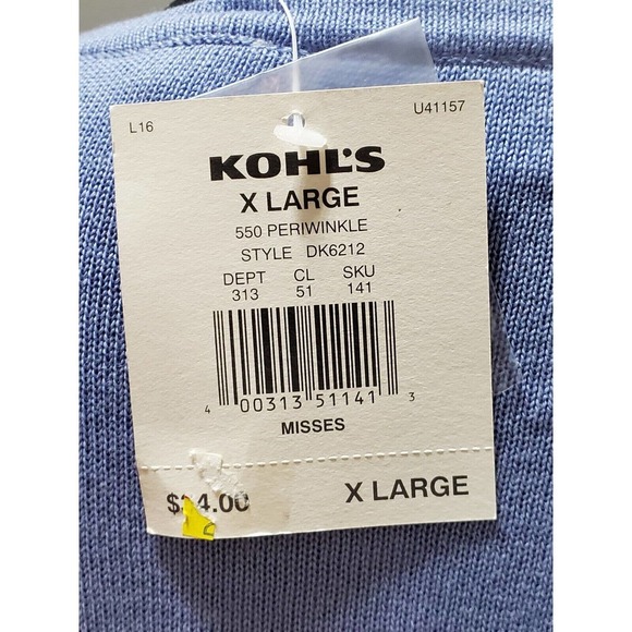 Croft & Barrow Women's Blue Acrylic Round Neck Long Sleeve Pullover Sweater XL - Picture 9 of 12